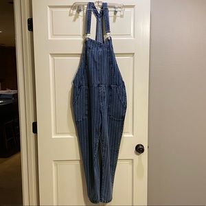 Denim striped women’s overalls
